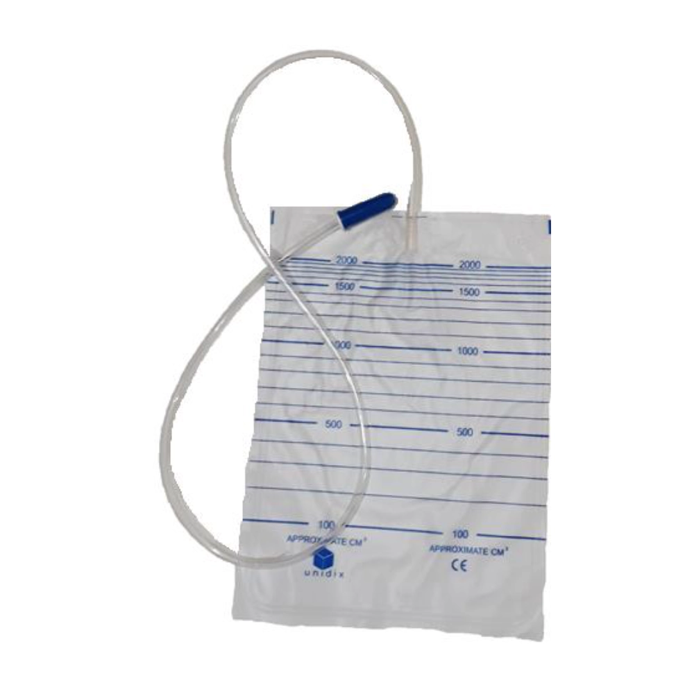 Bolsa Orina Con válvula Antireflujo 2 Litros Unidix.