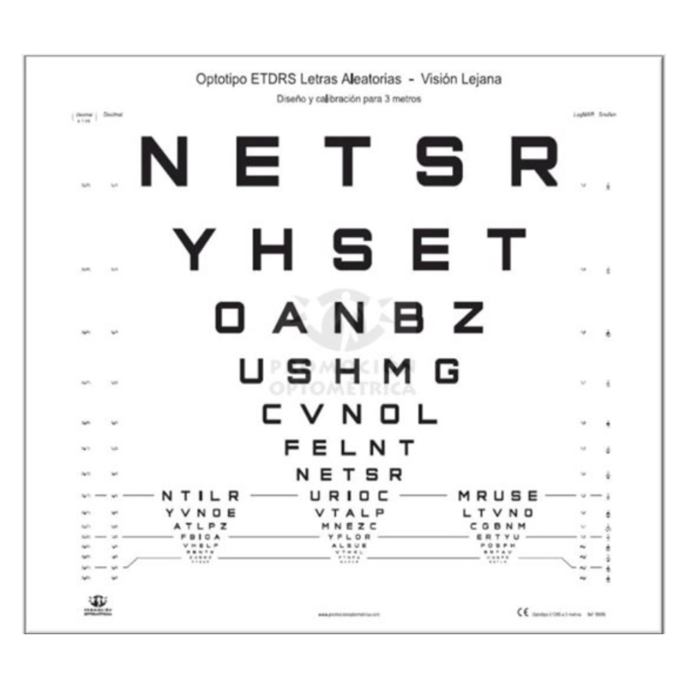 Lamina Optotipo Letras Aleatorias