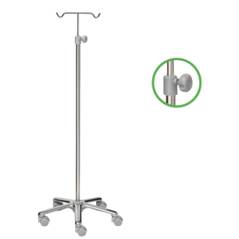 Portasuero Acero Cromado Dos Colgadores C/ Ruedas