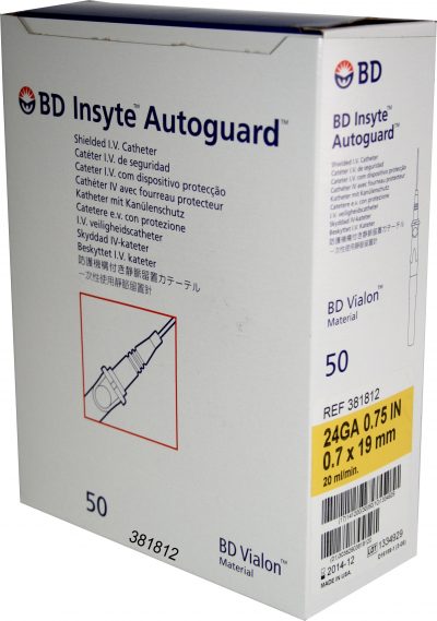 Catéter BD Insyte Autoguard 24G