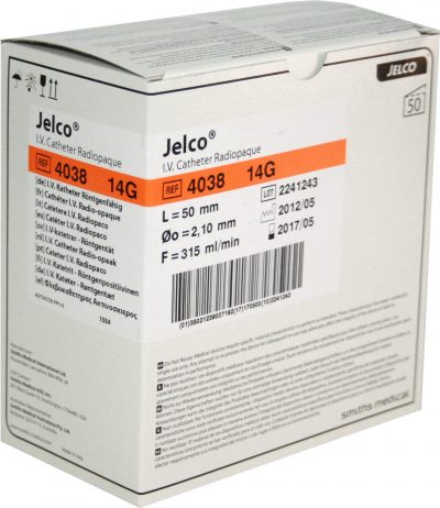 Catéter periférico Jelco de Smiths Medical 14G
